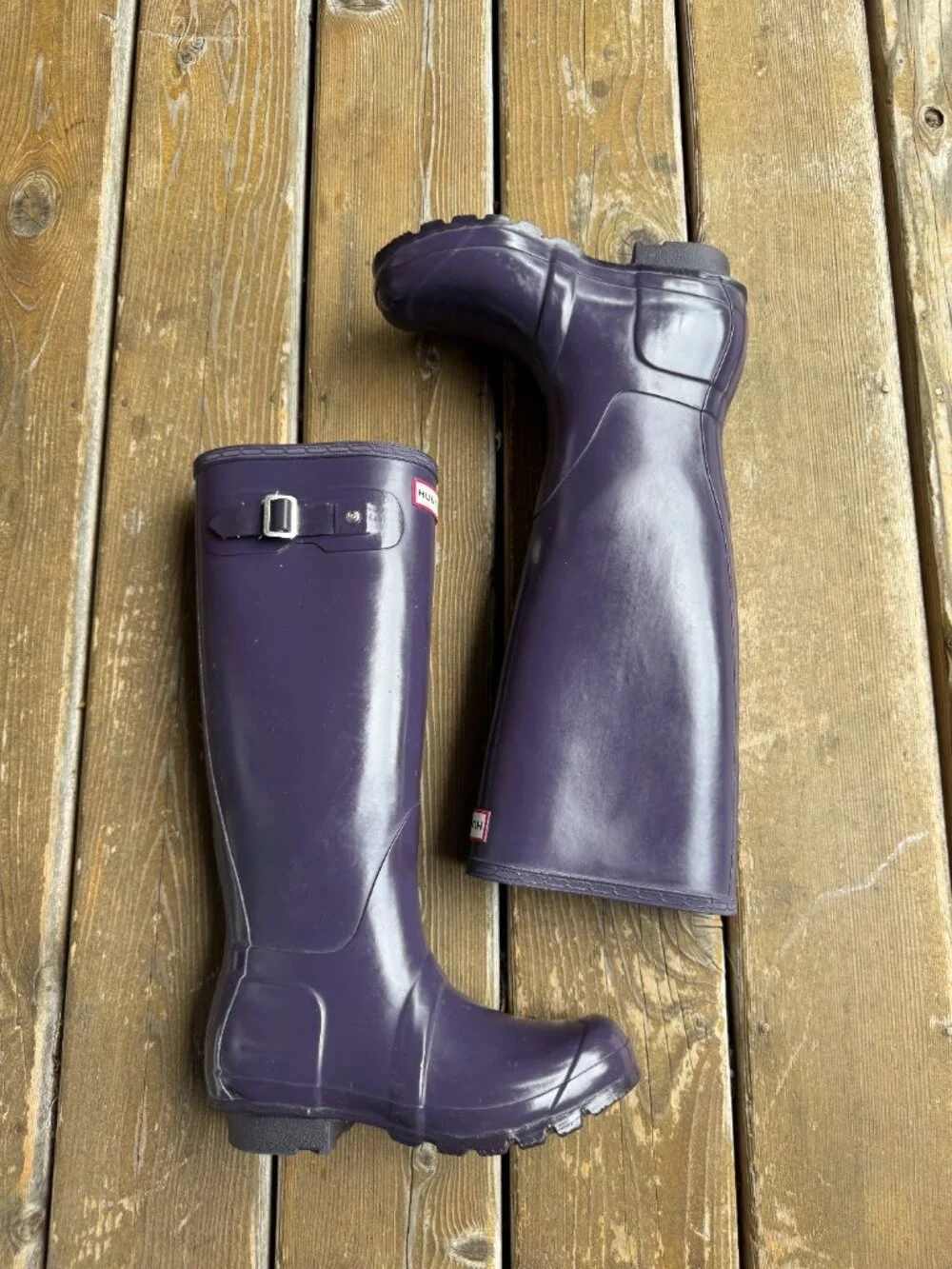 EUC Hunter Purple Original Tall Waterproof Rain Boots in Kids Size 5/EU 36